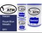 Preview: Nissan, Royal Blue Metallic, BR1: 500ml Lackdose + 500ml Klarlack + 250ml Härter - Set, von ATW Autoteile West.